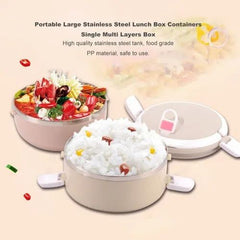 2 Layer Easy Portable Lunch Box Non-toxic, Health and Safety (Random Color)