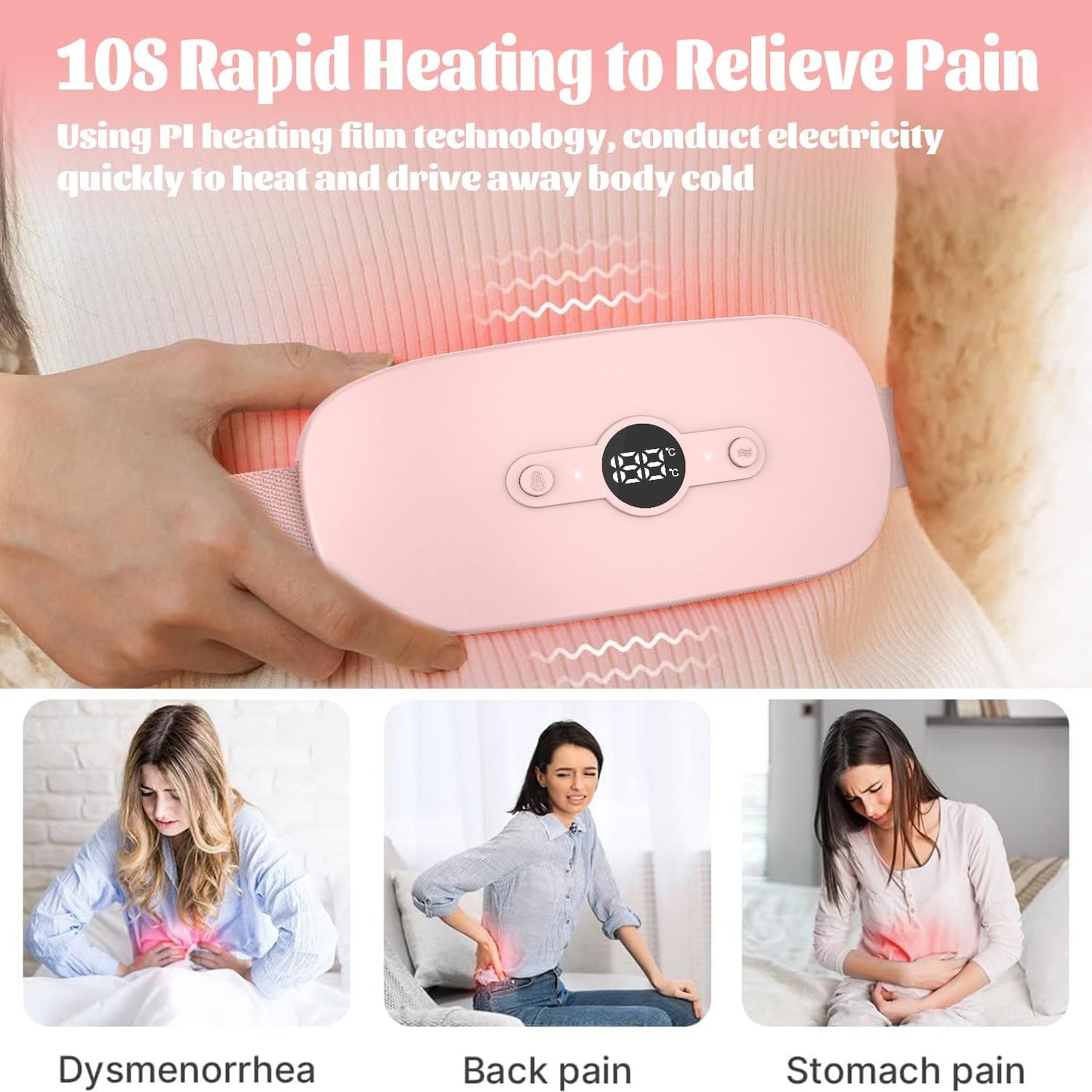 Vibrating and Heating Digital Period Pads to Treat Period Cramps