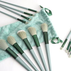 Makeup Brush Set In Velvet Bag (13 Pcs)