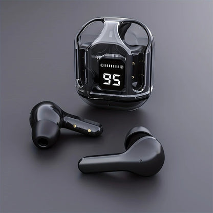Air31 Wireless Earbuds Transparent With Deep Bass & Battery Display (Imported)