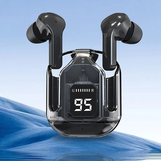 Air31 Wireless Earbuds Transparent With Deep Bass & Battery Display (Imported)