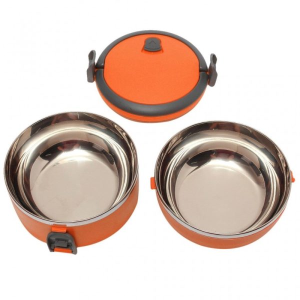 2 Layer Easy Portable Lunch Box Non-toxic, Health and Safety (Random Color)