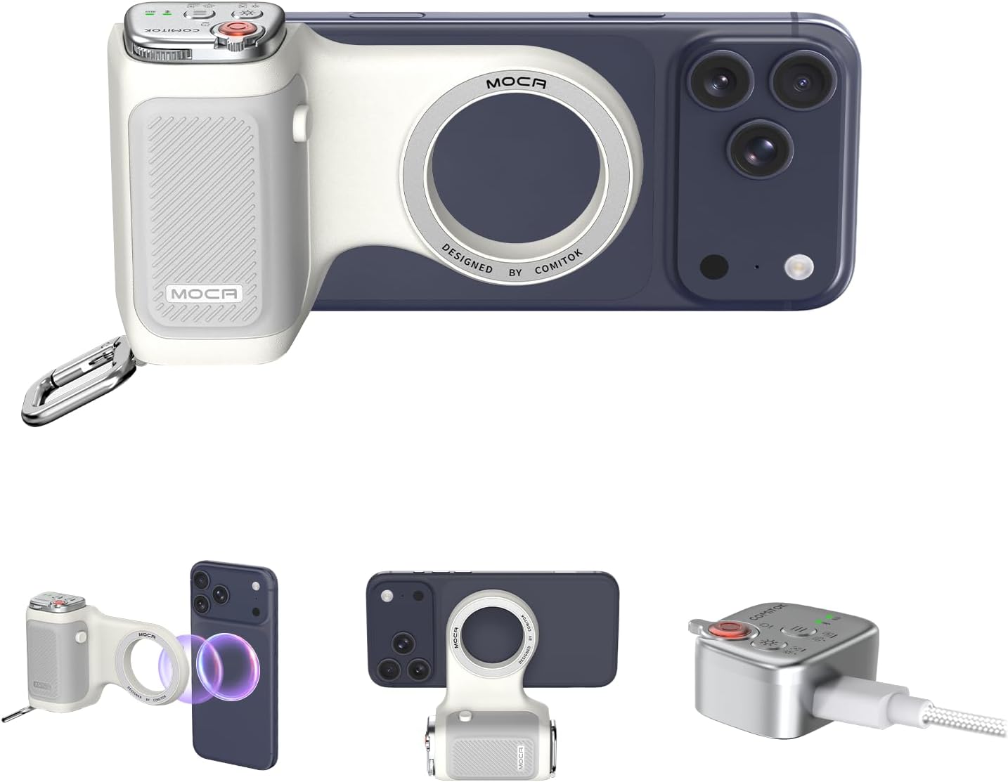 Magnetic Phone Camera Grip, Multifunctional BT Selfie Handle (Random Color)