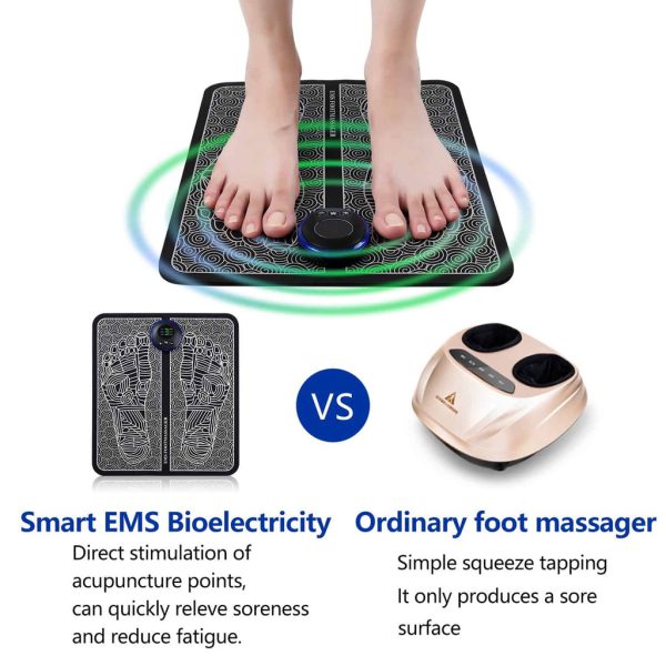 Ems Foot Massager Mat Electric Usb Charging Smart Display Ten Acupuncture Feet Cushion Blood Circulation Pad Health Care Home – With Box
