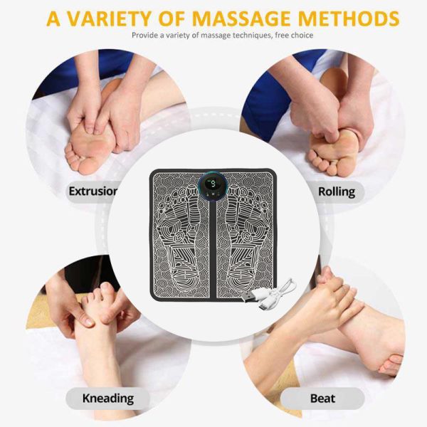 Ems Foot Massager Mat Electric Usb Charging Smart Display Ten Acupuncture Feet Cushion Blood Circulation Pad Health Care Home – With Box