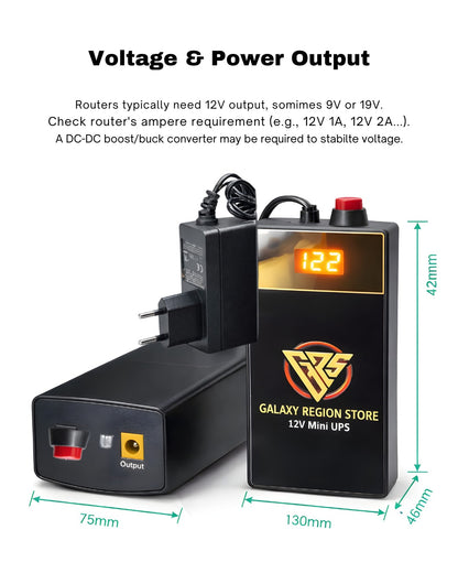 12V wifi router mini UPS 20000 mAH