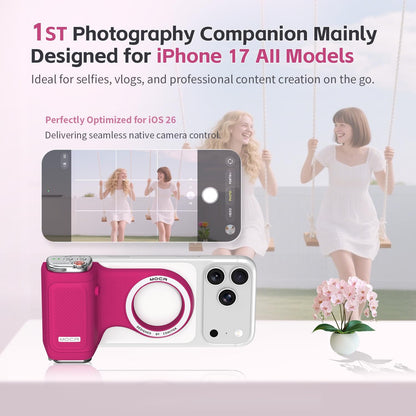 Magnetic Phone Camera Grip, Multifunctional BT Selfie Handle (Random Color)