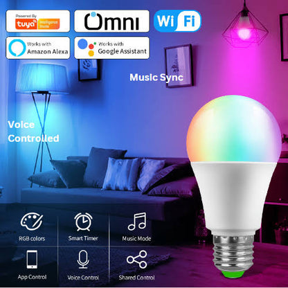 Smart LED Light Bulb with Built-in Bluetooth Speaker and Remote Control