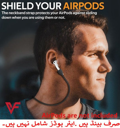 Anti Lost Silicone Earphone Rope Holder Cable For Airpods Strap (combo Deal 1 Black X 1 White )