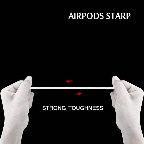 Anti Lost Silicone Earphone Rope Holder Cable For Airpods Strap (combo Deal 1 Black X 1 White )