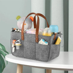 Foldable Travel Felt Storage Bag Baby Diaper Caddy Organizer - with Random Colors