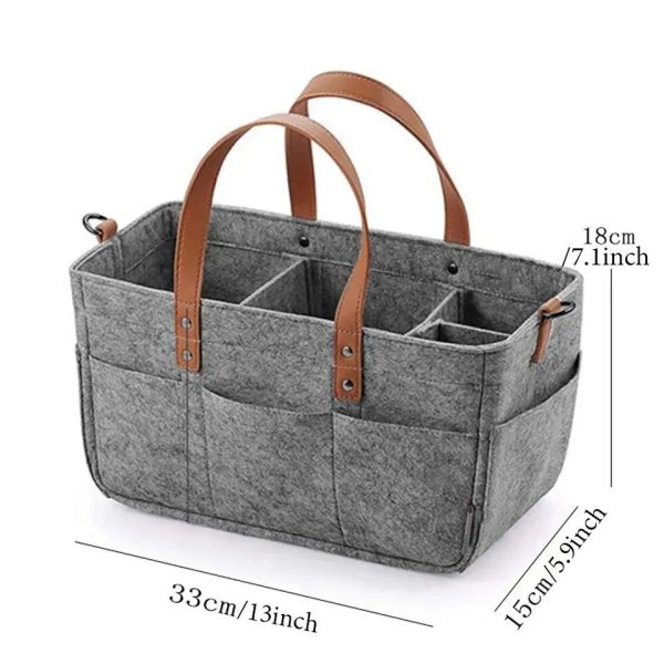 Foldable Travel Felt Storage Bag Baby Diaper Caddy Organizer - with Random Colors