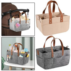 Foldable Travel Felt Storage Bag Baby Diaper Caddy Organizer - with Random Colors