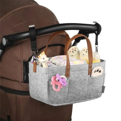Foldable Travel Felt Storage Bag Baby Diaper Caddy Organizer - with Random Colors