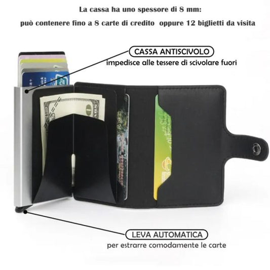 Leather Wallet & Pop Up Card Holder For Men And Women (random Color)