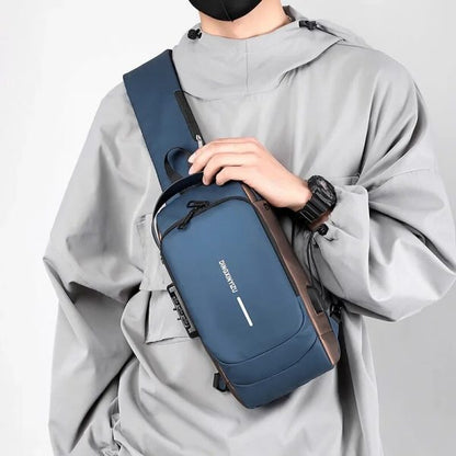 Men Anti Theft Chest Bag Shoulder USB Charging Crossbody Package School Short Trip Messengers Gym Men’s Sling Sports